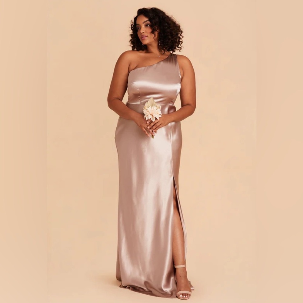 Birdy Grey Gold One-Shoulder Slit Maxi Gown